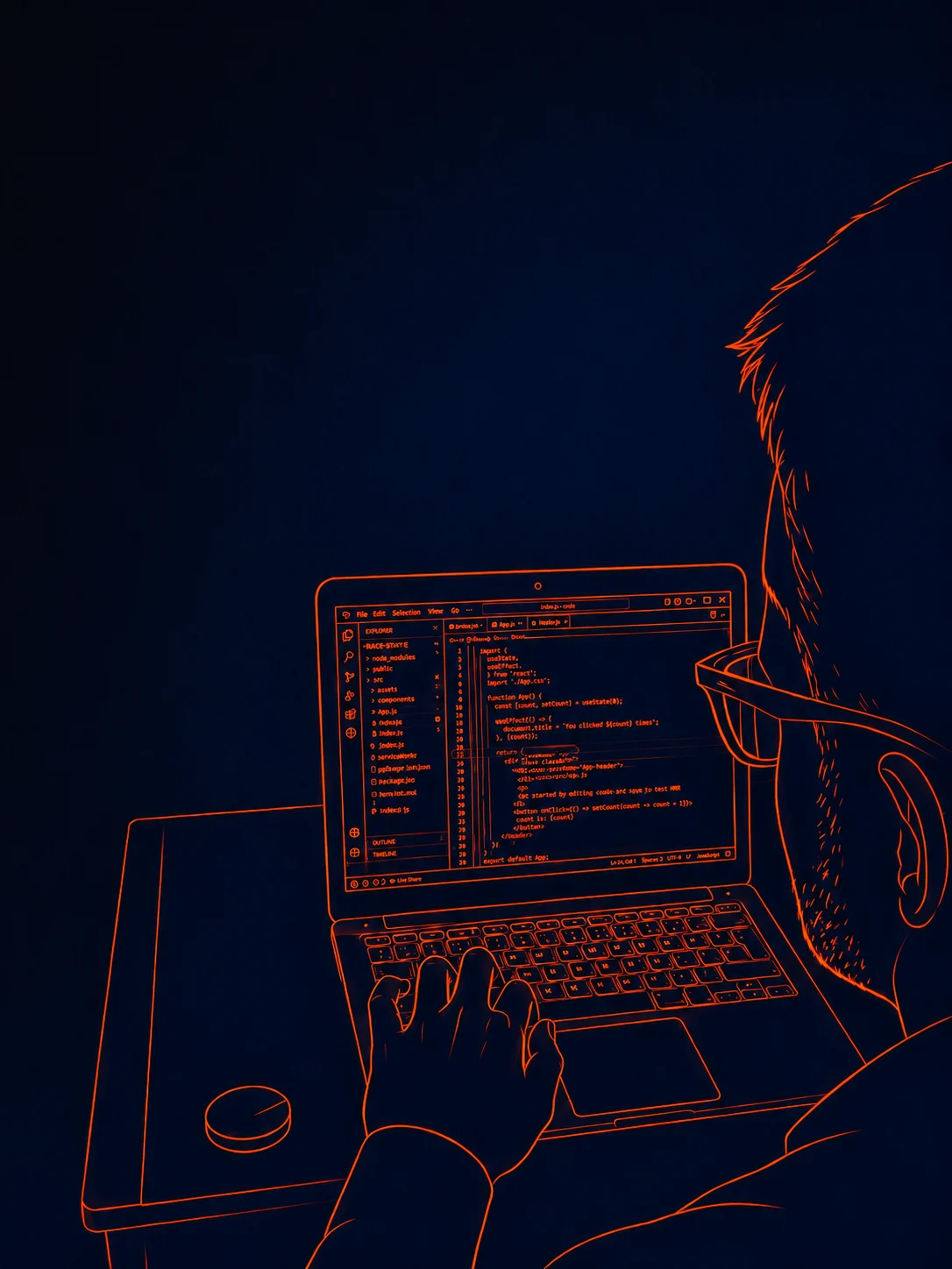 Trabajando en computadora